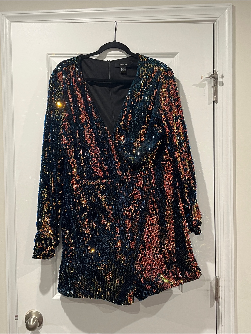 Sequin Wrap Romper Jacket in Multi-Color